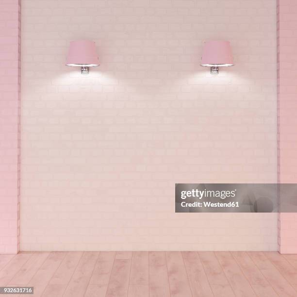two wall lamps, 3d rendering - loft interior stock illustrations