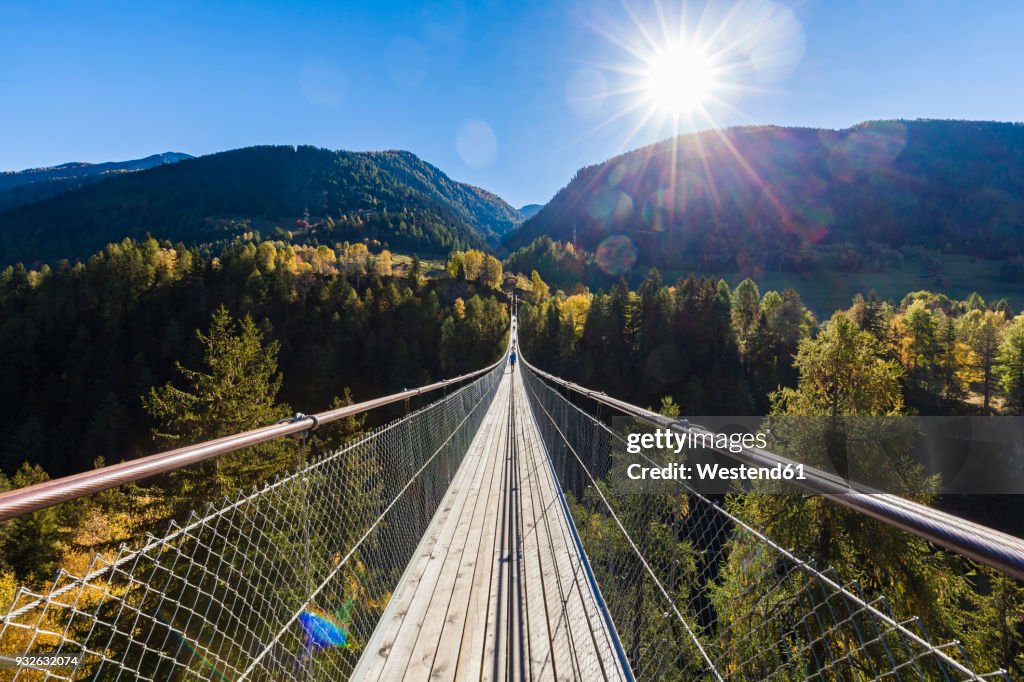 Switzerland, Valais, Goms Bridge, swing bridge