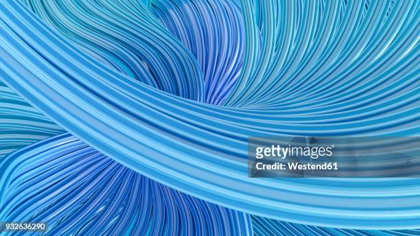abstract swirling waves, 3d rendering - side by side stock illustrations