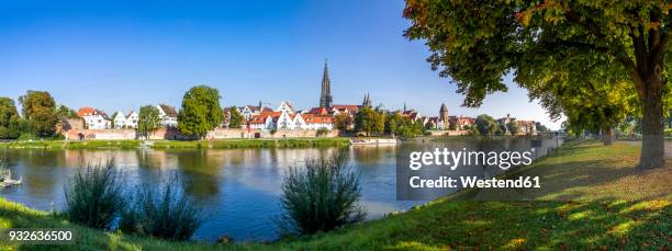 germany, baden-wuerttemberg, ulm, ulm minster and danube river - ulmer münster stock-fotos und bilder