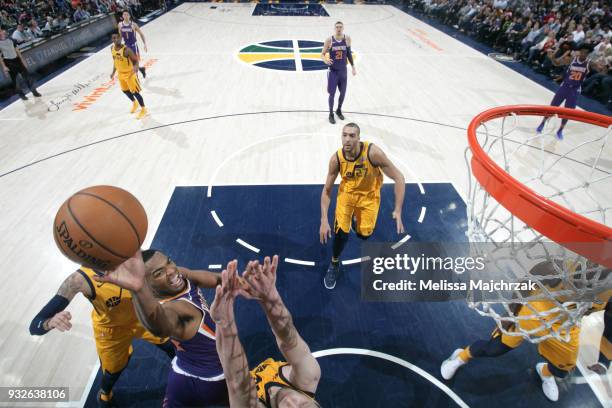 Warren of the Phoenix Suns dunks against the Utah Jazz on March 15, 2018 at vivint.SmartHome Arena in Salt Lake City, Utah. NOTE TO USER: User...