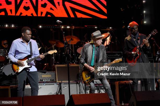 Robert Cray, Keith Richards and Gary Clark Jr. Perform onstage at the Second Annual LOVE ROCKS NYC! A Benefit Concert for God's Love We Deliver at...