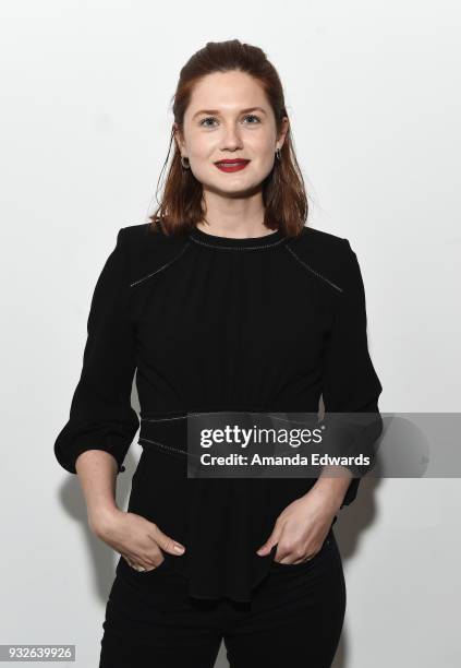 Actress Bonnie Wright attends the Fabric Short Film Night screening of "Indigo Valley" and "The Last Birthday" at Fabric Studios LA on March 15, 2018...