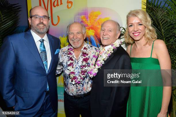 Christopher Ashley, Jimmy Buffett, Frank Marshall and Kelly Devine attend the Broadway premiere of "Escape to Margaritaville" the new musical...