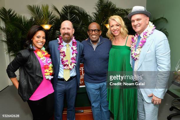 Sheinelle Jones, Greg Garcia, Al Roker, Kelly Devine and Mike O'Malley attend the Broadway premiere of "Escape to Margaritaville" the new musical...