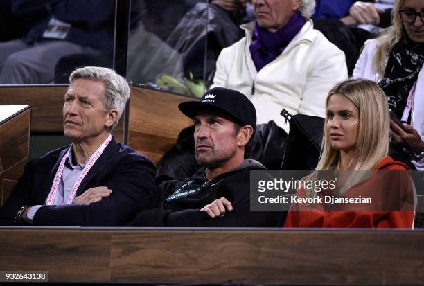 Actress model Chelsea Salmon Washington and her husband Kevin Washington attend the tennis match between Roger Federer of Switzerland battle against...