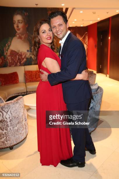 Julia Dahmen and her husband Carlo Fiorito during the Four Seasons Fashion Charity Dinner at Hotel Vier Jahreszeiten on March 15, 2018 in Munich,...
