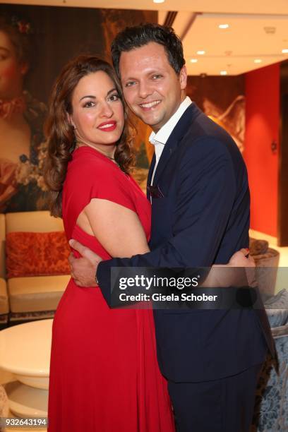 Julia Dahmen and her husband Carlo Fiorito during the Four Seasons Fashion Charity Dinner at Hotel Vier Jahreszeiten on March 15, 2018 in Munich,...