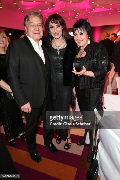 Anna Maria Kaufmann and her partner Eckhard Alt and Uschi Ackermann during the Four Seasons Fashion Charity Dinner at Hotel Vier Jahreszeiten on...