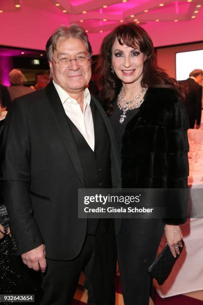 Anna Maria Kaufmann and her partner Eckhard Alt during the Four Seasons Fashion Charity Dinner at Hotel Vier Jahreszeiten on March 15, 2018 in...