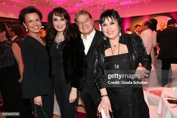 Margit Toennies, Anna Maria Kaufmann and her partner Eckhard Alt and Uschi Ackermann during the Four Seasons Fashion Charity Dinner at Hotel Vier...