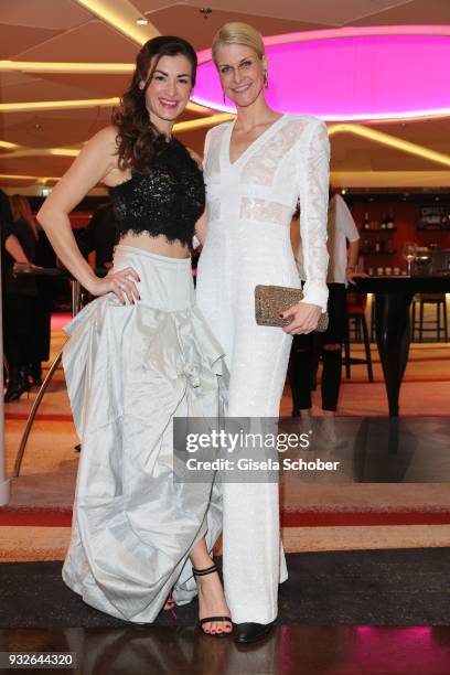 Claudia Schwarz and Natascha Gruen during the Four Seasons Fashion Charity Dinner at Hotel Vier Jahreszeiten on March 15, 2018 in Munich, Germany.