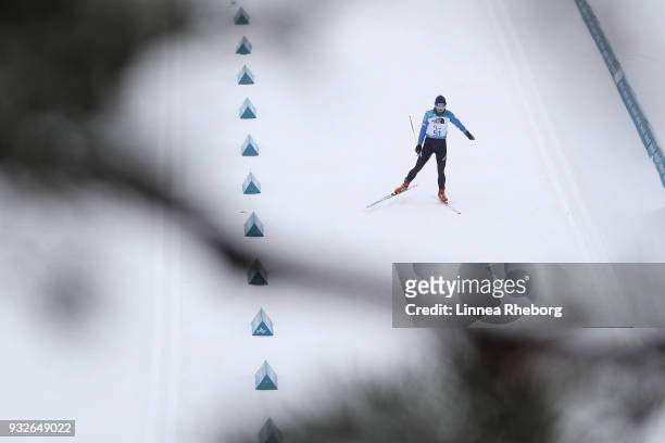 Liudmyla Liashenko of Ukraine in action during Women's 12.5km, Standing in Biathlon during day seven of the PyeongChang 2018 Paralympic Games on...