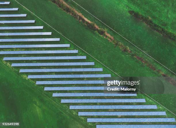 solar plant. solar panels from above. aerial view, drone view. - double power stock pictures, royalty-free photos & images