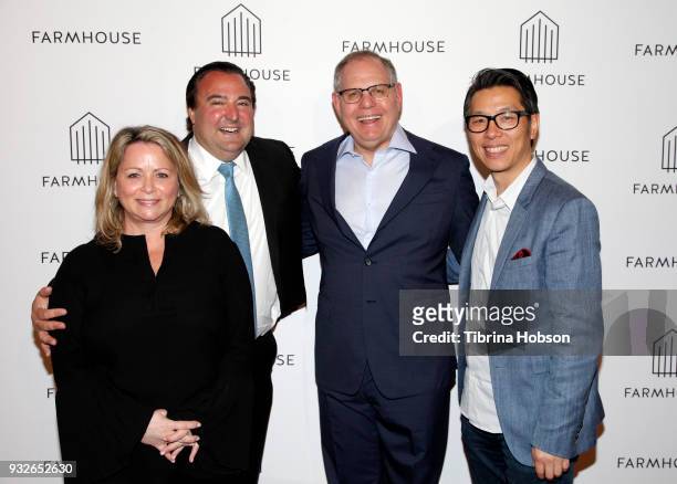 Susan Vance, Laurent Halasz, William Taubman and Ralph Barnes attend the grand opening of FARMHOUSE Los Angeles on March 15, 2018 in Los Angeles,...