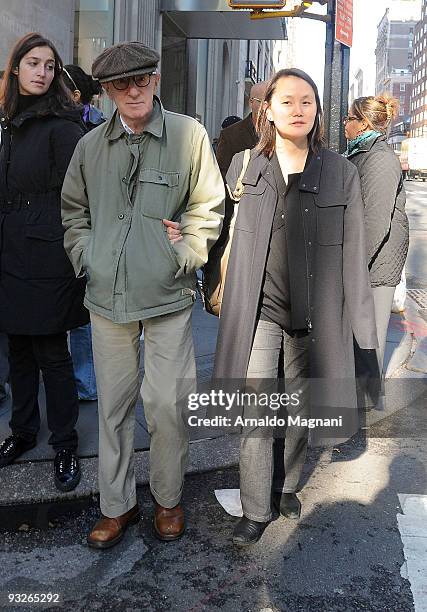 Woody Allen and Soon-Yi Allen are seen on Madison Avenue on November 20, 2009 in New York City.