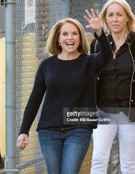 Katie Couric is seen at 'Jimmy Kimmel Live' on March 15, 2018 in Los Angeles, California.