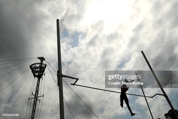 Lauren Hyde-Cooling of Western Australia competes in the Women's under 20 Pole Vault during day three of the Australian Junior Athletics...