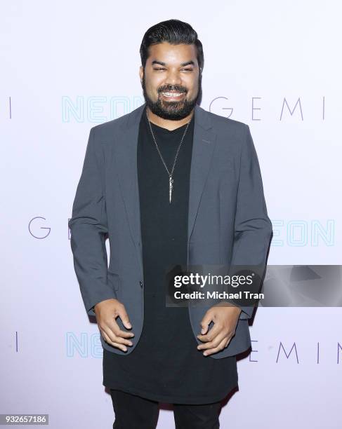 Adrian Dev arrives to the Neon Los Angeles Premiere Of "Gemini" held at the Vista Theatre on March 15, 2018 in Los Angeles, California.