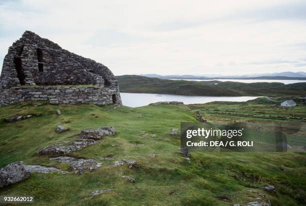 Dun Carloway broch, Iron Age fortification, Isle of Lewis, Outer Hebrides, Scotland, United Kingdom.