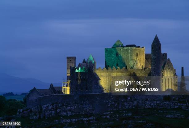 The Rock of Cashel, also known as Cashel of the Kings and St. Patrick's Rock, at night, County Tipperary, Ireland.