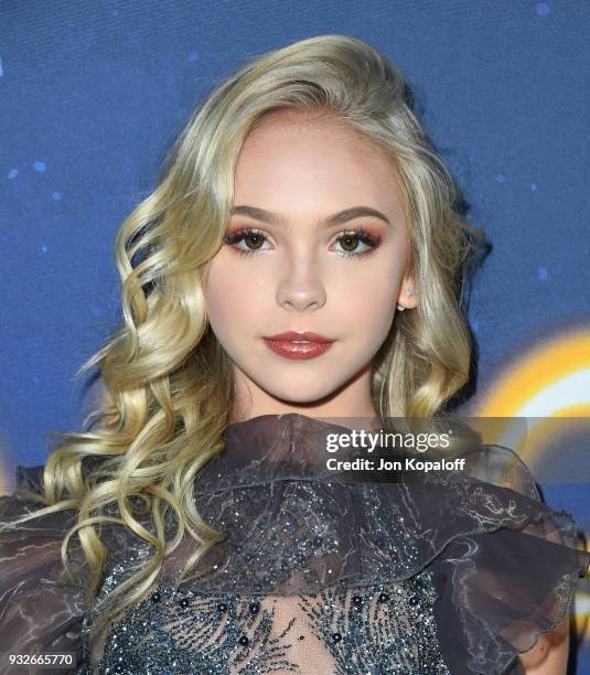 Jordyn Jones attends the Los Angeles Premiere "Midnight Sun" at ArcLight Hollywood on March 15, 2018 in Hollywood, California.