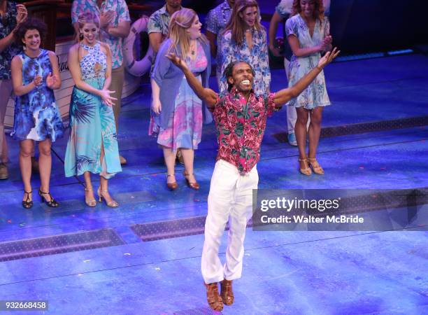 Andre Ward during the the Broadway Opening Night Performance Curtain Call bows of 'Escape To Margaritaville' at The Marquis Theatre on March 15, 2018...