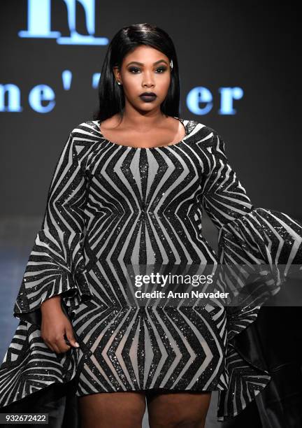 Model walks the runway wearing Rene' Tyler at Los Angeles Fashion Week Powered by Art Hearts Fashion LAFW FW/18 10th Season Anniversary at The...