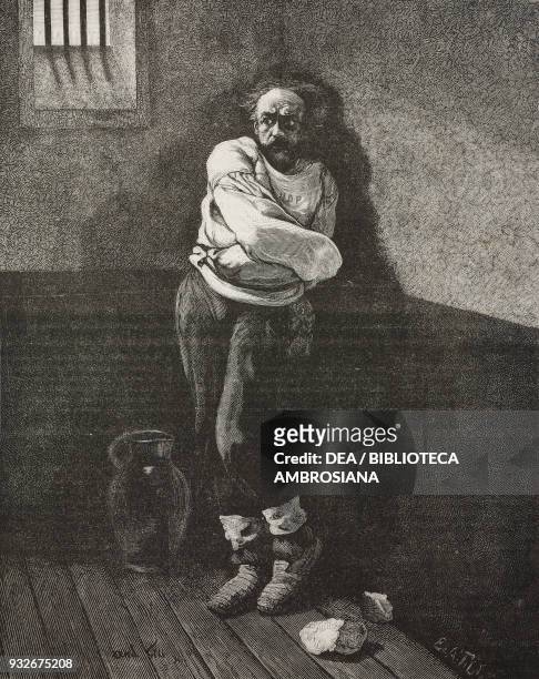 Madman, engraving from a painting by Andrea Gill, illustration from the weekly Rivista Illustrata , No 187, July 30, 1882.