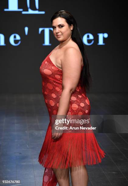 Model walks the runway wearing Rene' Tyler at Los Angeles Fashion Week Powered by Art Hearts Fashion LAFW FW/18 10th Season Anniversary at The...