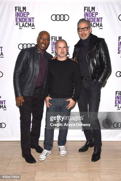 Courtney B. Vance, Jeremy Dawson and Jeff Goldblum attend Film Independent at LACMA hosts special screening of "Isle Of Dogs" at Bing Theater At...