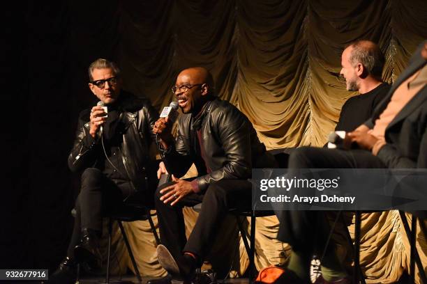 Jeff Goldblum, Courtney B. Vance and Jeremy Dawson attend Film Independent at LACMA hosts special screening of "Isle Of Dogs" at Bing Theater At...