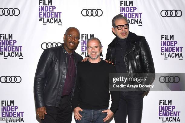 Courtney B. Vance, Jeremy Dawson and Jeff Goldblum attend Film Independent at LACMA hosts special screening of "Isle Of Dogs" at Bing Theater At...