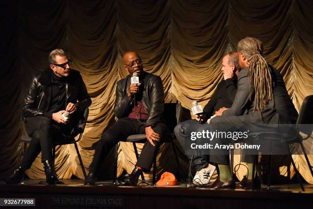 Jeff Goldblum, Courtney B. Vance, Jeremy Dawson and Elvis Mitchell attend Film Independent at LACMA hosts special screening of "Isle Of Dogs" at Bing...
