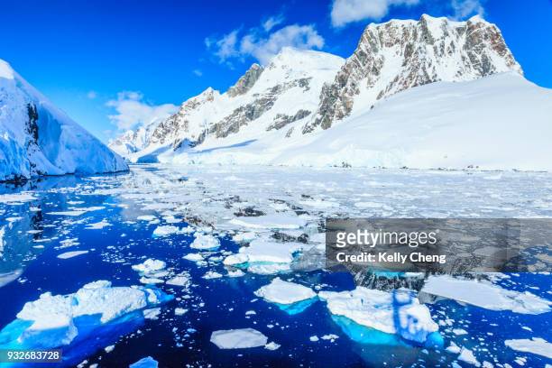 passing through lemaire channel in antarctica - antarctic peninsula stock-fotos und bilder