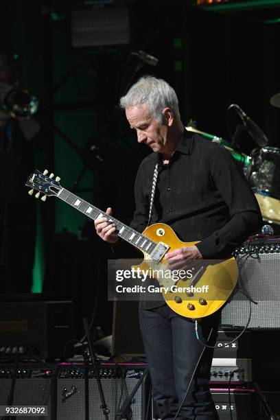 John McEnroe performs during the 2nd Annual Love Rocks NYC concert benefitting God's Love We Deliver at the Beacon Theatre on March 15, 2018 in New...