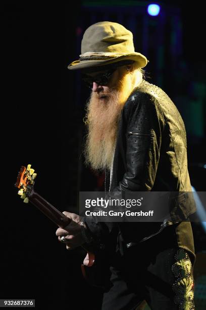 Guitarist Bill Gibbons performs during the 2nd Annual Love Rocks NYC concert benefitting God's Love We Deliver at the Beacon Theatre on March 15,...