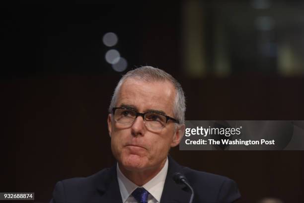Witnesses, including Andrew McCabe, Acting Director of the Federal Bureau of Investigation, testify as the U.S. Senate Select Committee on...