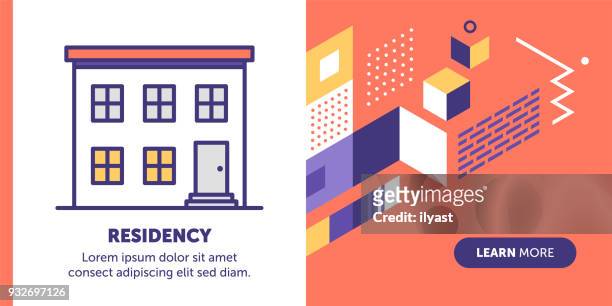 residence banner - building storey stock illustrations