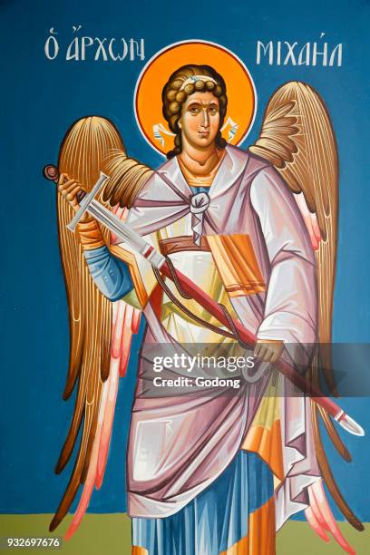 Fresco depicting archangel Saint Michael. Cyprus.