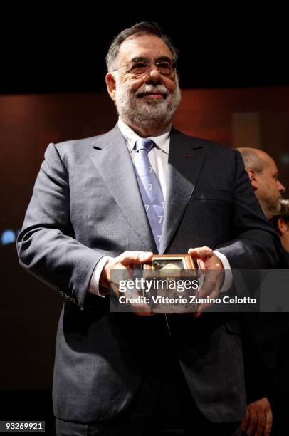 Director Francis Ford Coppola receives 'The Truffle Of The Year' award at the Teatro Sociale G. Busca on November 20, 2009 in Alba, Italy.