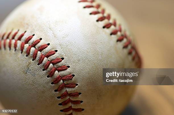 baseball closeup - baseball background stockfoto's en -beelden
