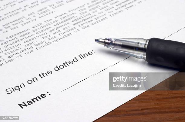 Single Signing Line Signing On The Dotted Line Photos and Premium High Res Pictures - Getty ...