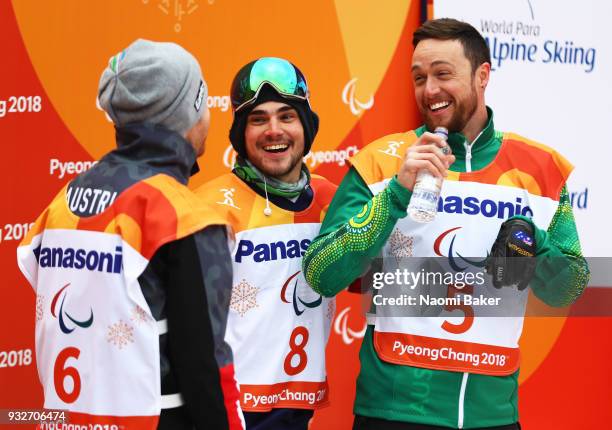 Silver Medalist Patrick Mayrhofer of Austria, Gold Medalist Mike Minor of the United States and Bronze Medalist Simon Patmore of Australia await the...