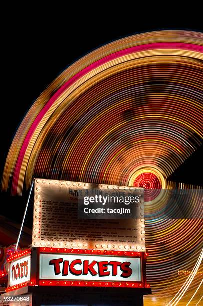 cheap thrills - carnival lights sign stock pictures, royalty-free photos & images