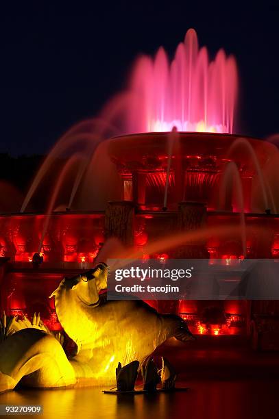 buckingham fountain - buckingham fountain chicago stock pictures, royalty-free photos & images