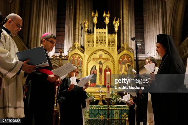 Ecumenical celebration in Holy Trinity American cathedral, Paris. France.