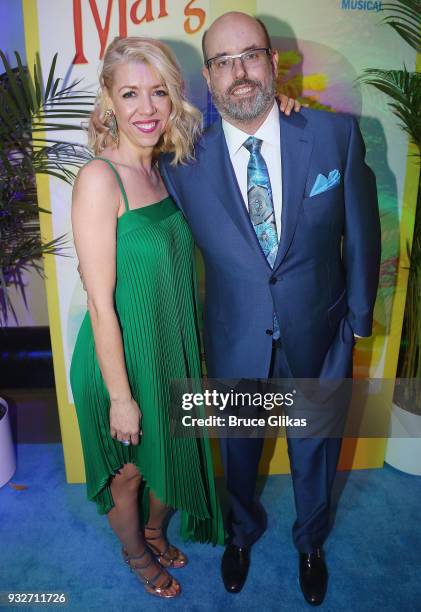 Choreographer Kelly Devine and Director Christopher Ashley pose at the Opening Night of The Jimmy Buffett Musical "Escape To Margaritaville" on...