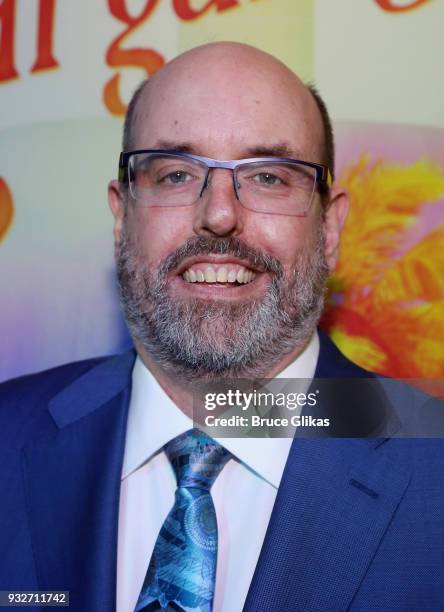Director Christopher Ashley poses at the Opening Night of The Jimmy Buffett Musical "Escape To Margaritaville" on Broadway at The Marquis Theatre on...