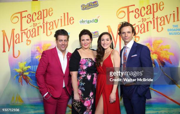 Lisa Howard, Eric Petersen, Alison Luff and Paul Alexander Nolan attend the Broadway Opening Night After Party for 'Escape To Margaritaville' at Pier...